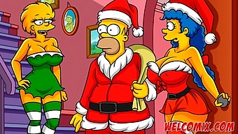 A Generous Husband Donates His Wife To The Needy On Christmas Day In A Simpsons-Themed Hentai Video