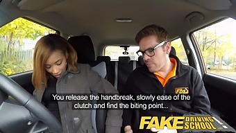 African-American Teen In Driving School Receives Free Lesson Through Ejaculation