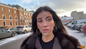 A Man Masturbated And Gave Me A Blowjob In A Parking Lot, Then Walked Around With Cum On My Face - Cumwalk